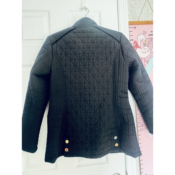 Ellen Tracy Quilted Jacket Black Zipped Medium Winter Spring Fall - Picture 8 of 11